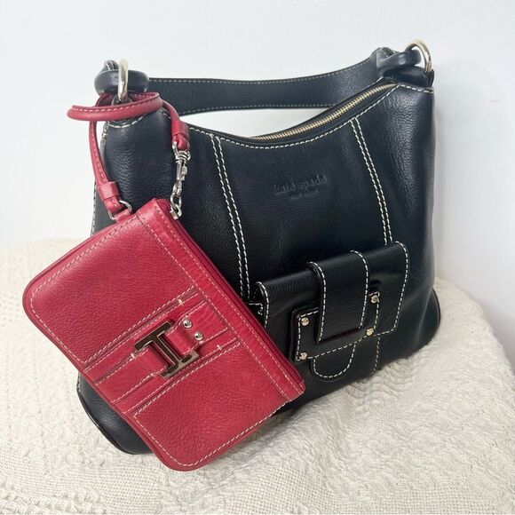 Fossil Red Leather Wristlet Clip In Pouch Bag Charm Minimalist - Picture 9 of 9